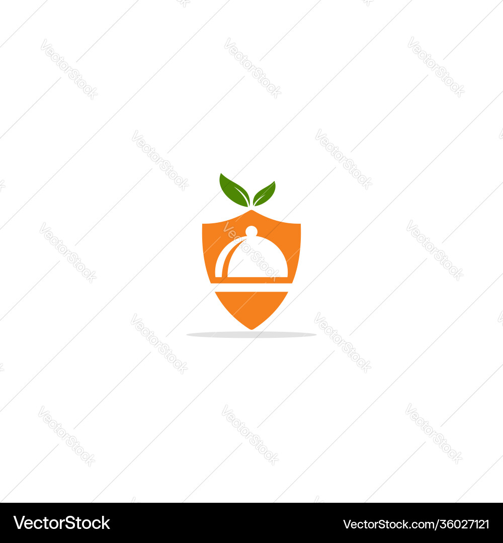 Food eco leaf shield logo Royalty Free Vector Image
