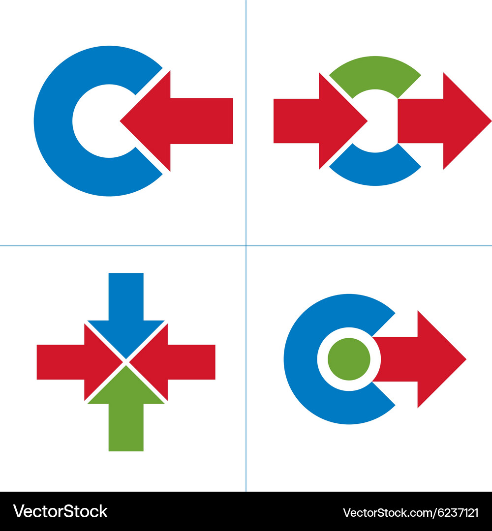 Graphic elements collection with simple arrows Vector Image