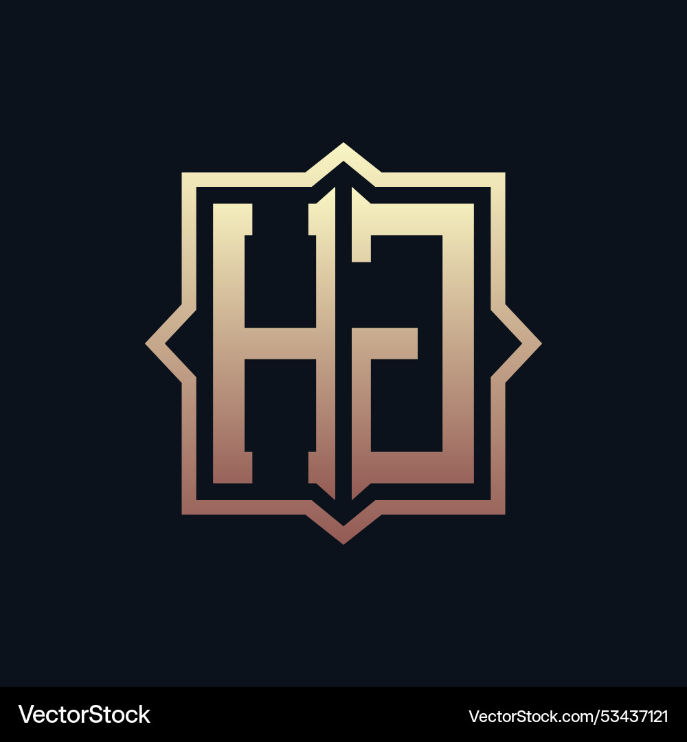 Luxury initial hj monogram logo design elegant Vector Image