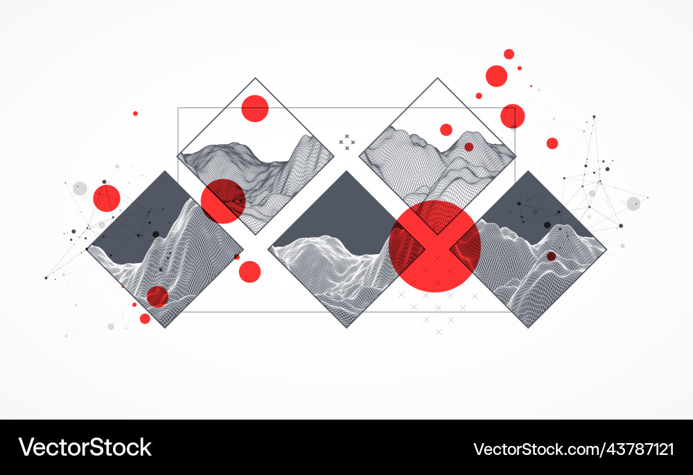 Modern Tech Grid Abstract vector image