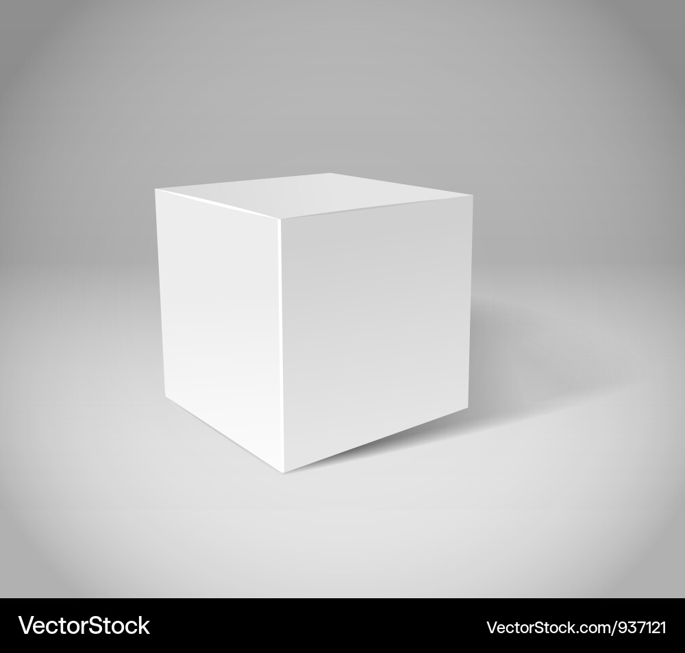 Modern White Cube 3D Vector Image