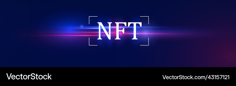 Nft nonfungible token blockchain bitcoin crypto Vector Image