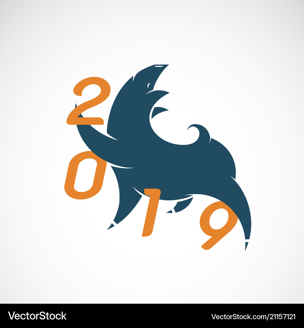 Pig design 2019 new year card Pig design 2019 new year card vector image