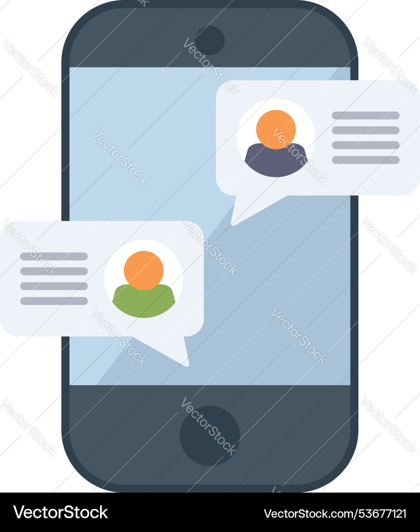 Smartphone displaying instant messaging chat Smartphone displaying instant messaging chat vector image