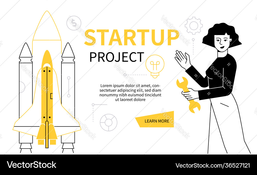 Startup project - modern line design style web Startup project - modern line design style web Vector Image