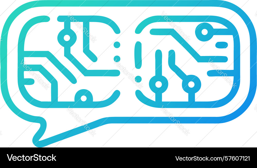 Tech document circuit speech bubble design vector image