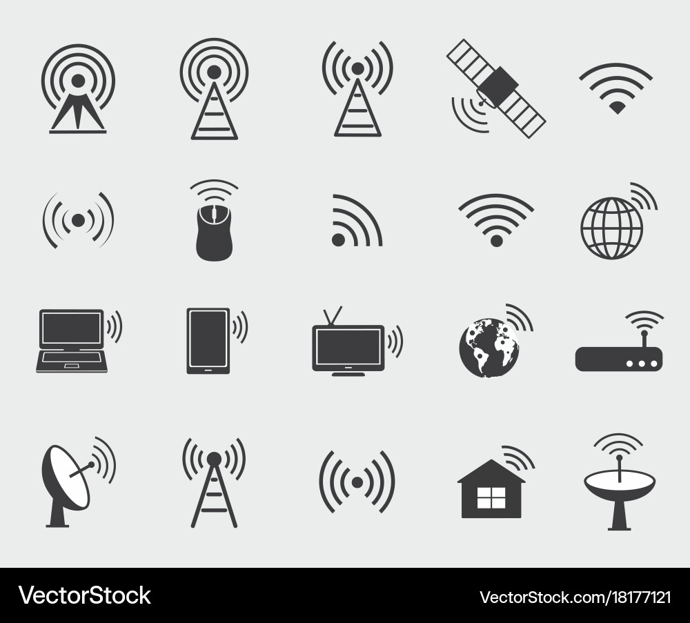 Wireless Network Icons - Set Vector Image