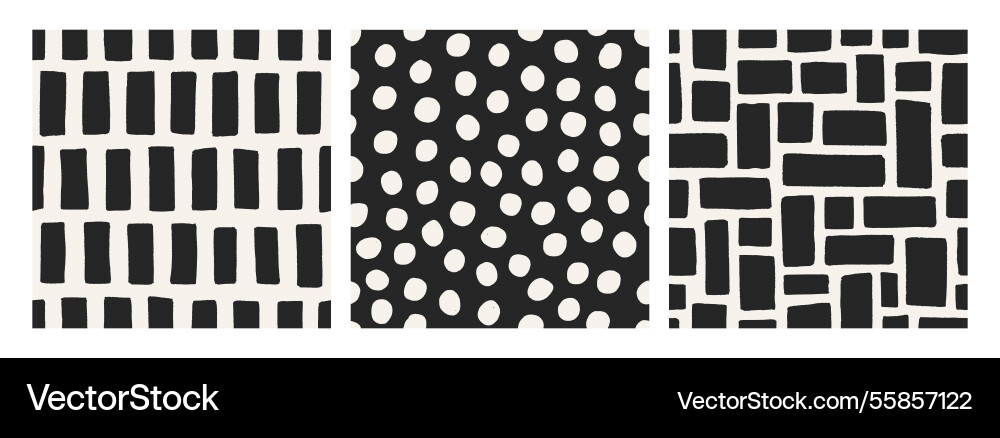 Abstract seamless patterns set simple hand-drawn Abstract seamless patterns set simple hand-drawn Vector Image