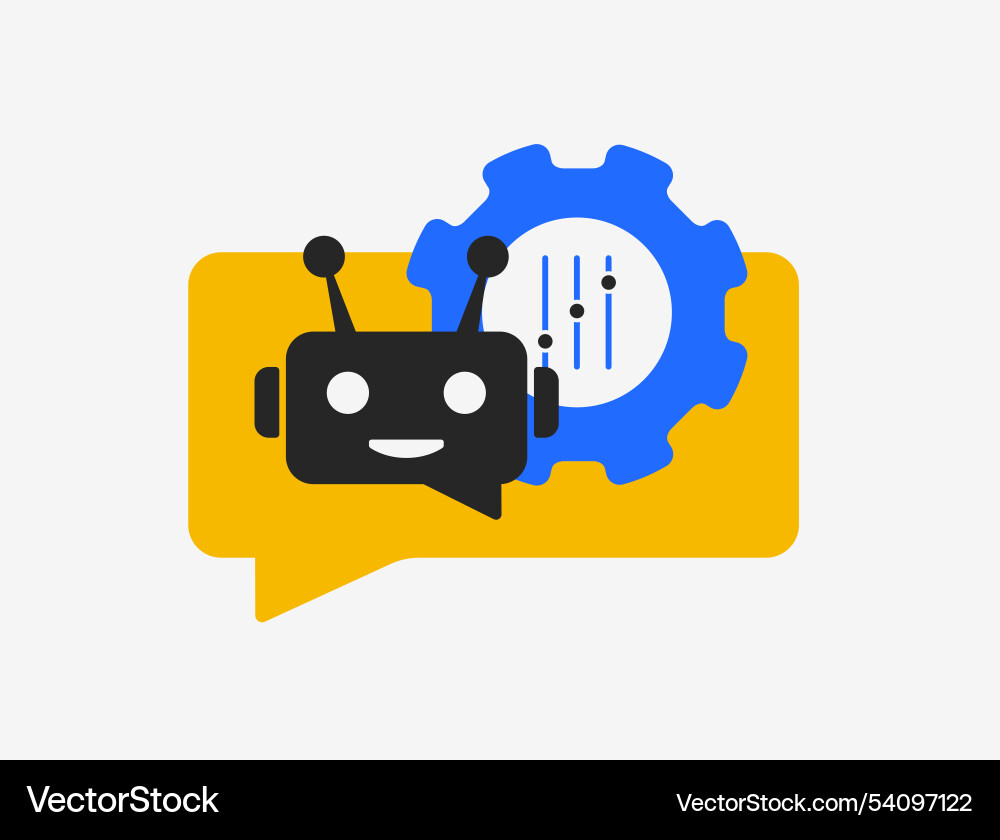 Ai chatbot integration in customer service boosts vector image