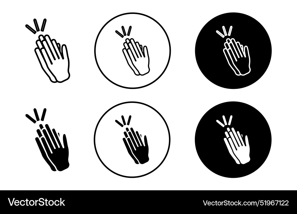 Clapping hands icon mark set symbol for web Clapping hands icon mark set symbol for web Vector Image