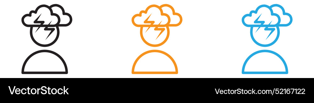 Depression icon logo set collection for web app ui Vector Image