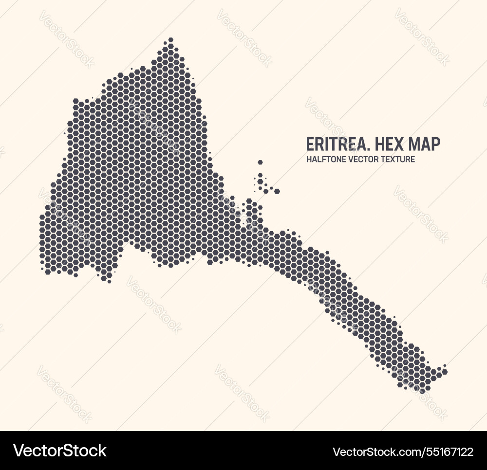 Eritrea Karte hexagonalen Halbton Muster isoliert Eritrea Karte hexagonalen Halbton Muster isoliert vektorbild