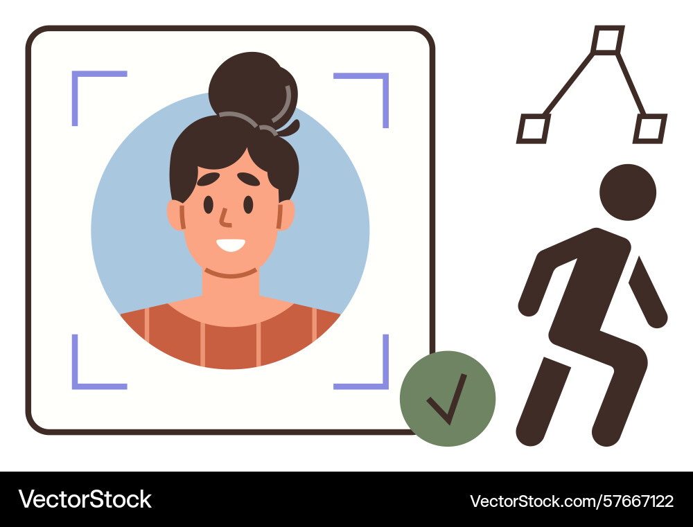 Facial recognition and motion detection technology Facial recognition and motion detection technology vector image