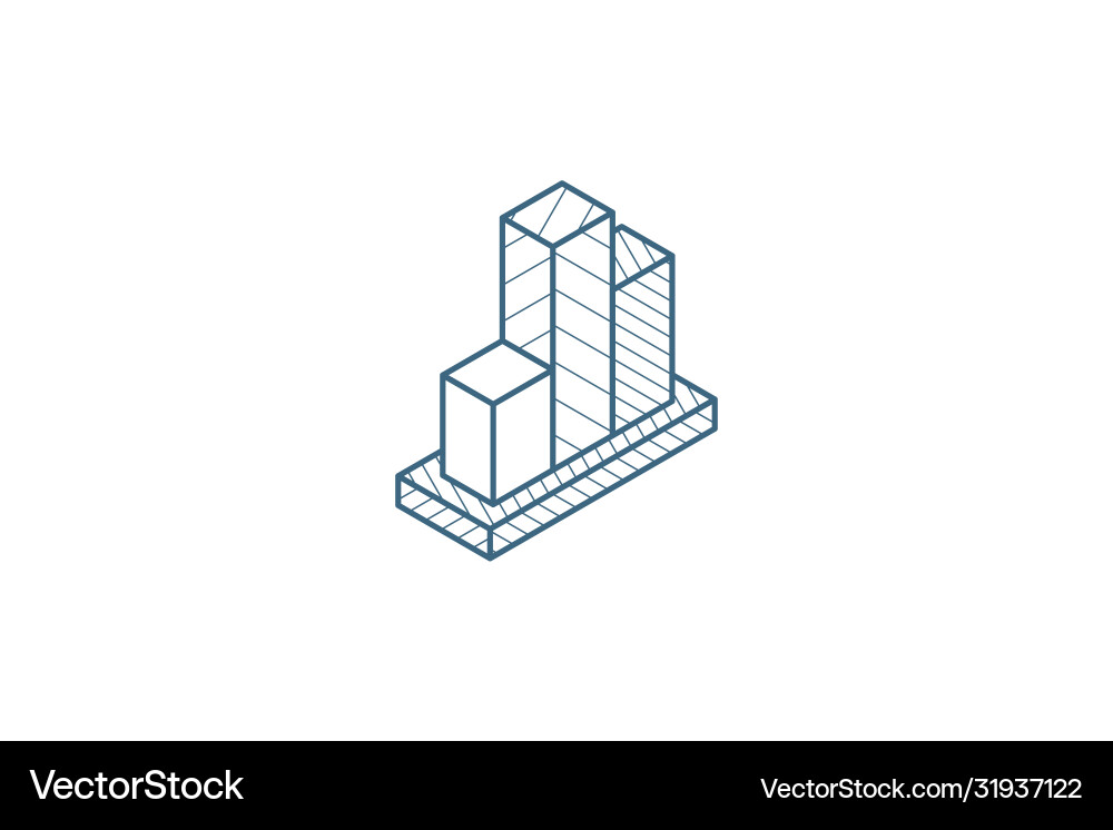 Isometric Chart Statistic Diagram Vector Image