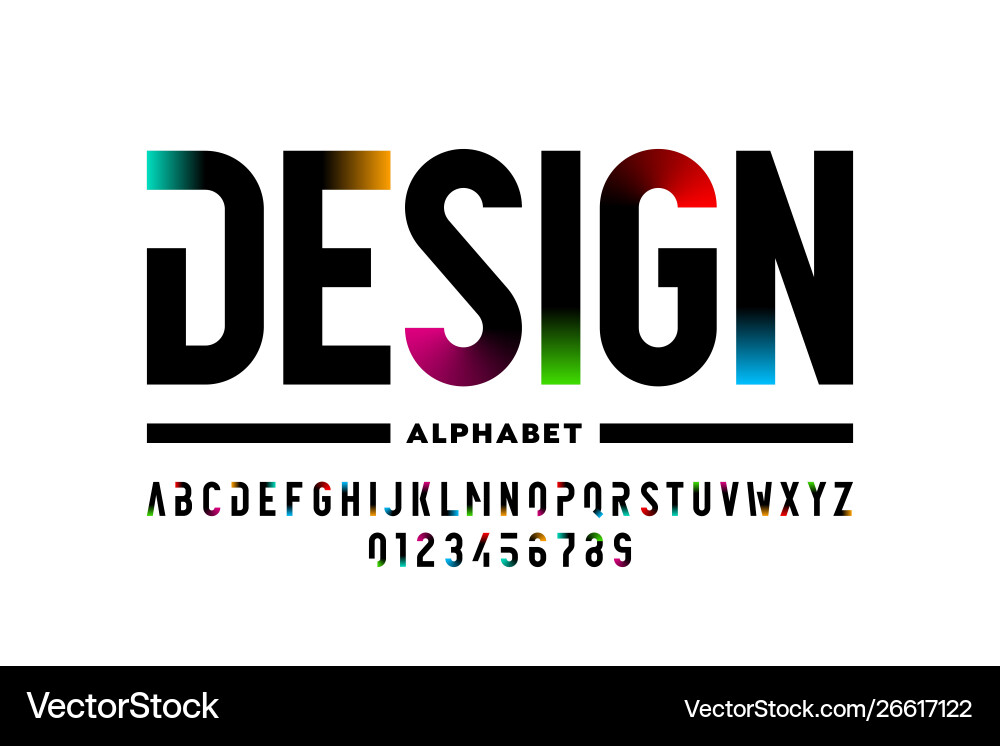 Modern Alphabet Font Collection Vector Image
