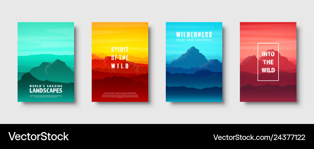 Mountains and forest wild nature landscape Mountains and forest wild nature landscape vector image