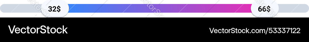 Price range slider showing minimum and maximum vector image