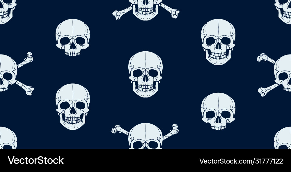 Seamless pattern with skull Vector Image