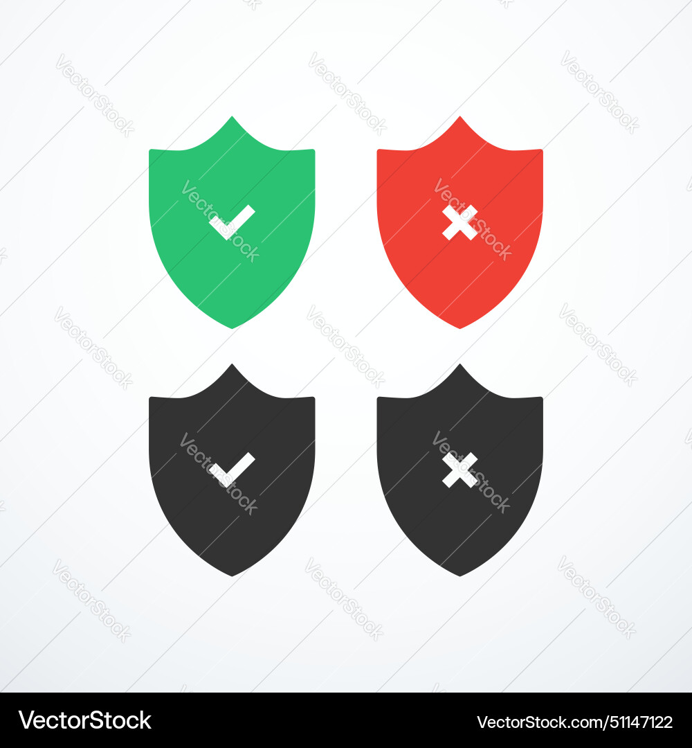 Shield check mark icon set Shield check mark icon set vector image