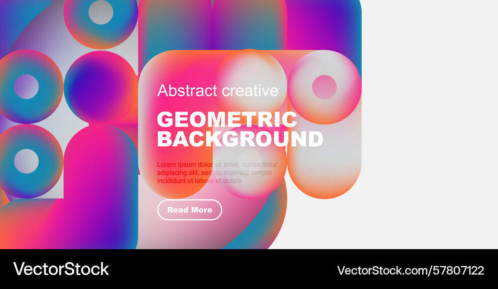 Vibrant geometric shapes overlap creating Vector Image