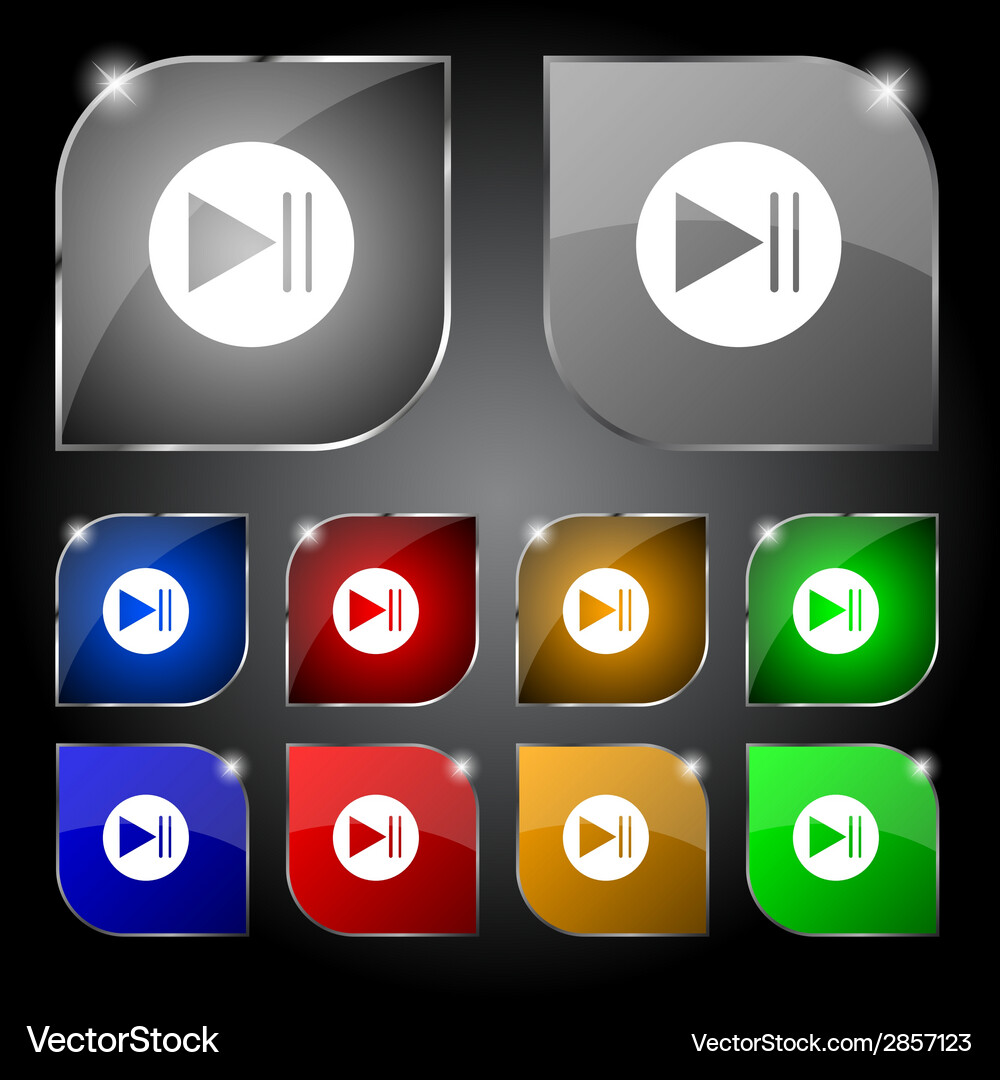 Arrow sign icon next button navigation symbol set Vector Image