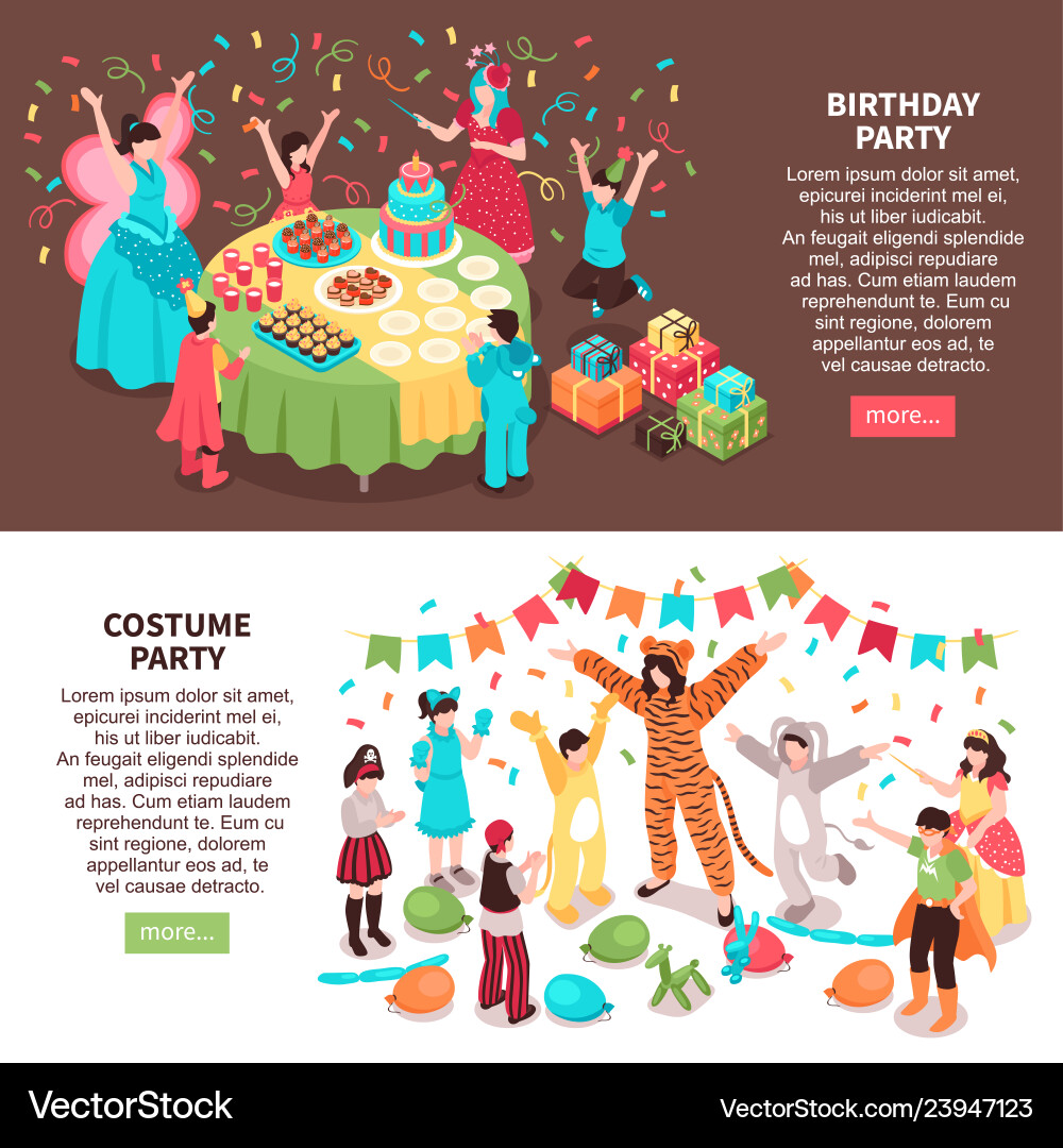 Birthday party entertainment banners Birthday party entertainment banners vector image