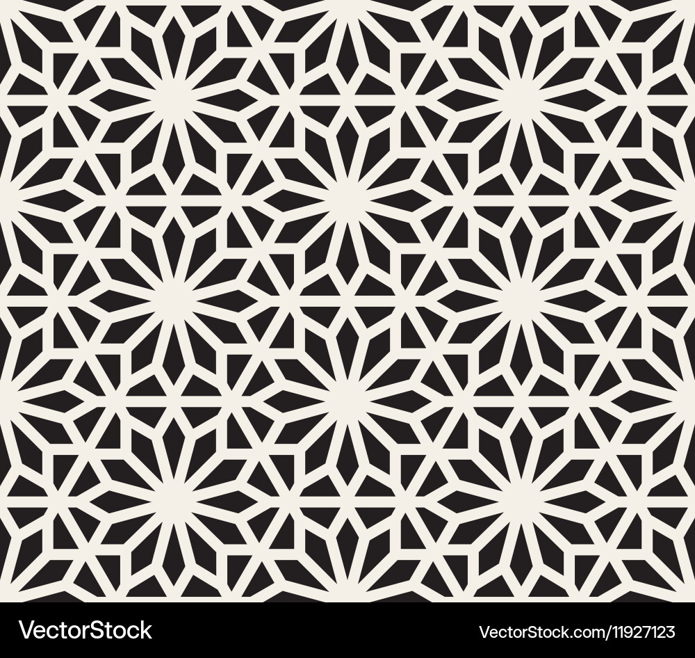 Black and White Hexagonal Pattern vector image