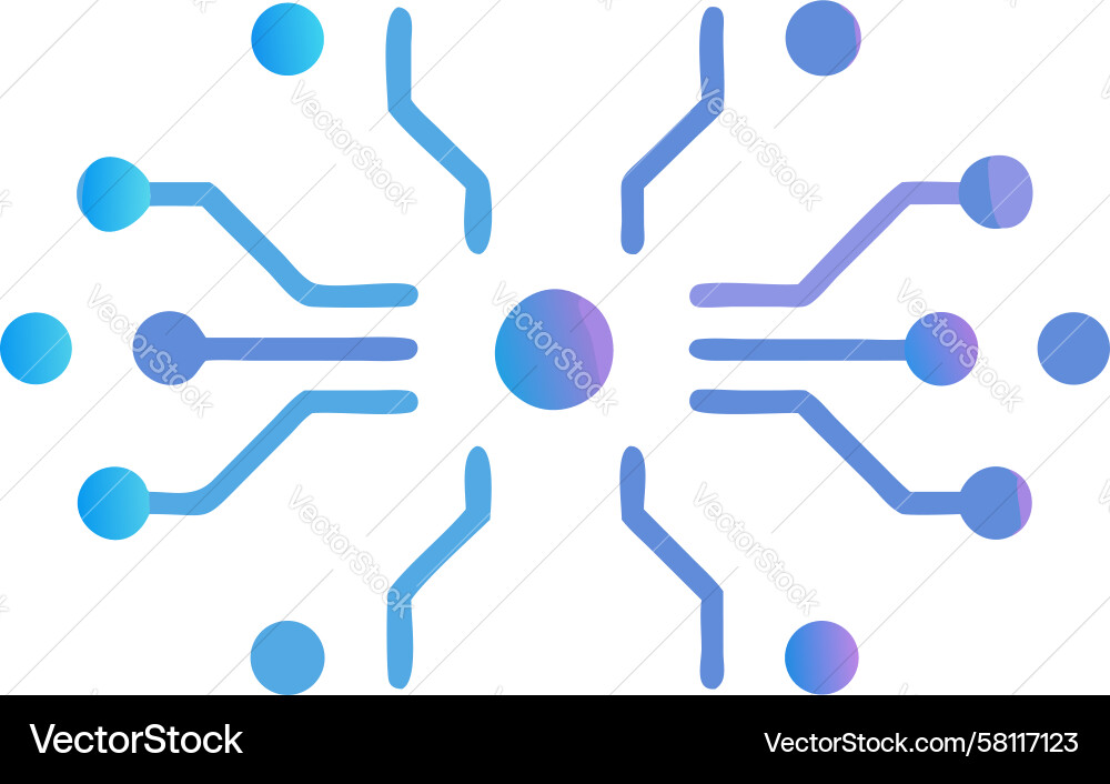Digital Network Connection Blueprint Vector Image