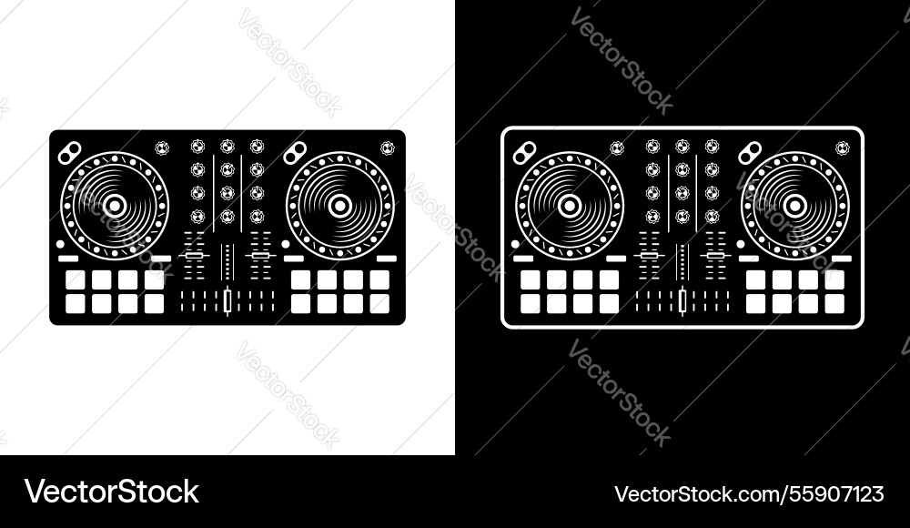 Dj setup mixer controller set Vector Image