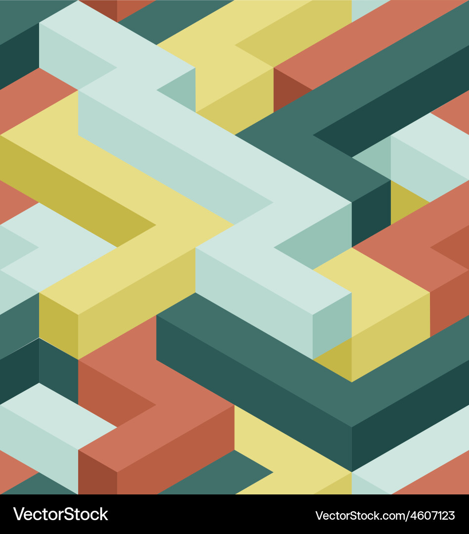 Isometric 3D Shape Pattern vector image