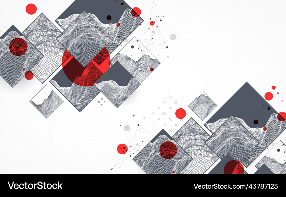Modern science or technology elements in square Modern science or technology elements in square vector image