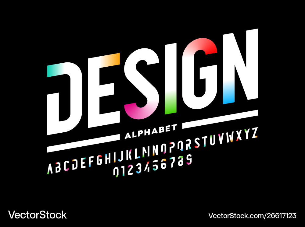 Modern style font design alphabet letters vector image