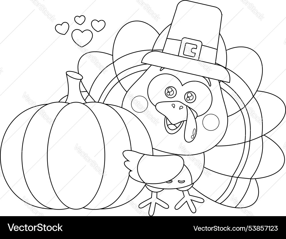 Outlineed niedlich Baby Truthahn Vogel Cartoon Charakter Outlineed niedlich Baby Truthahn Vogel Cartoon Charakter vektorbild
