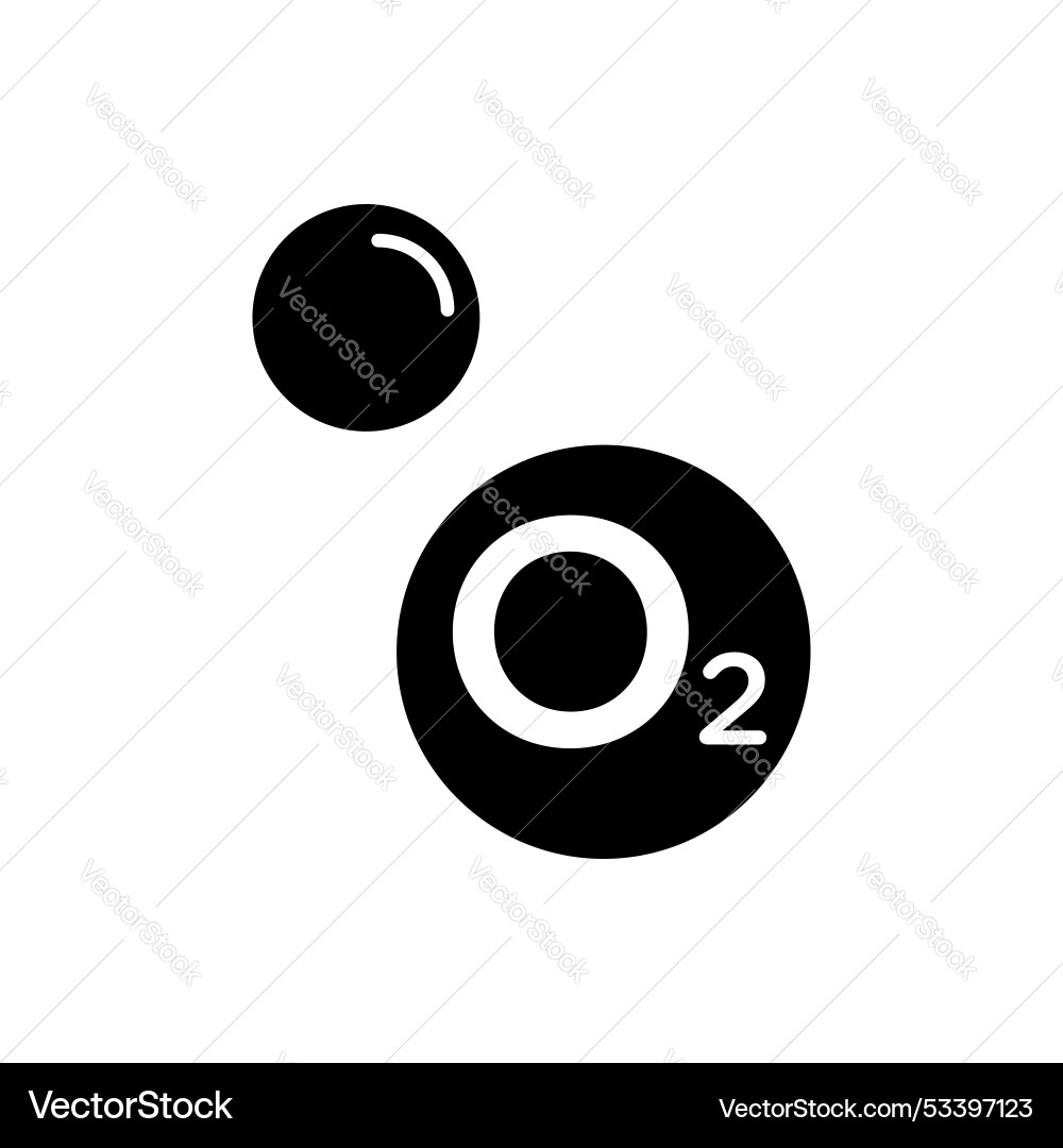 Oxygen o2 line icon isolated on white background Oxygen o2 line icon isolated on white background vector image
