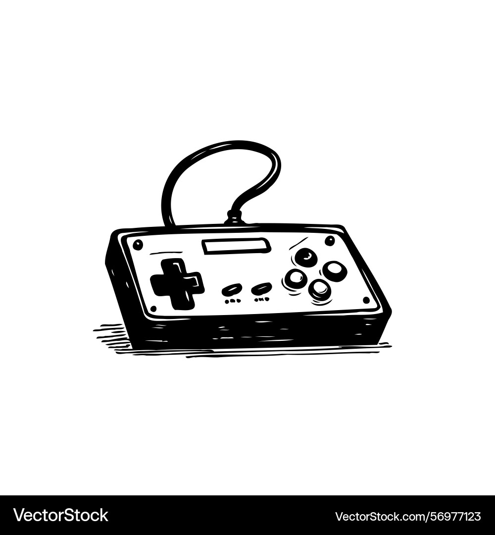 Sketchy retro game controller representing Sketchy retro game controller representing vector image
