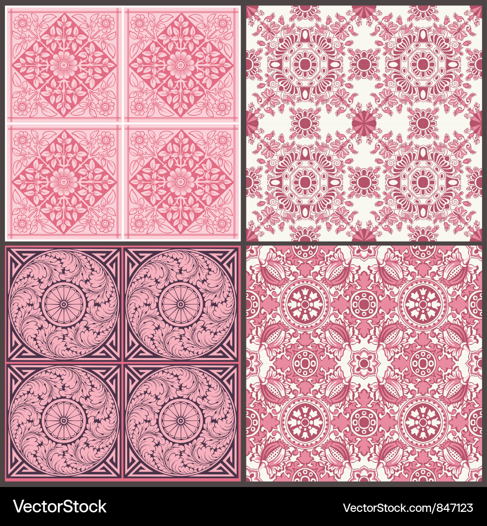 Victorian Tile Pattern Collection Vector Image