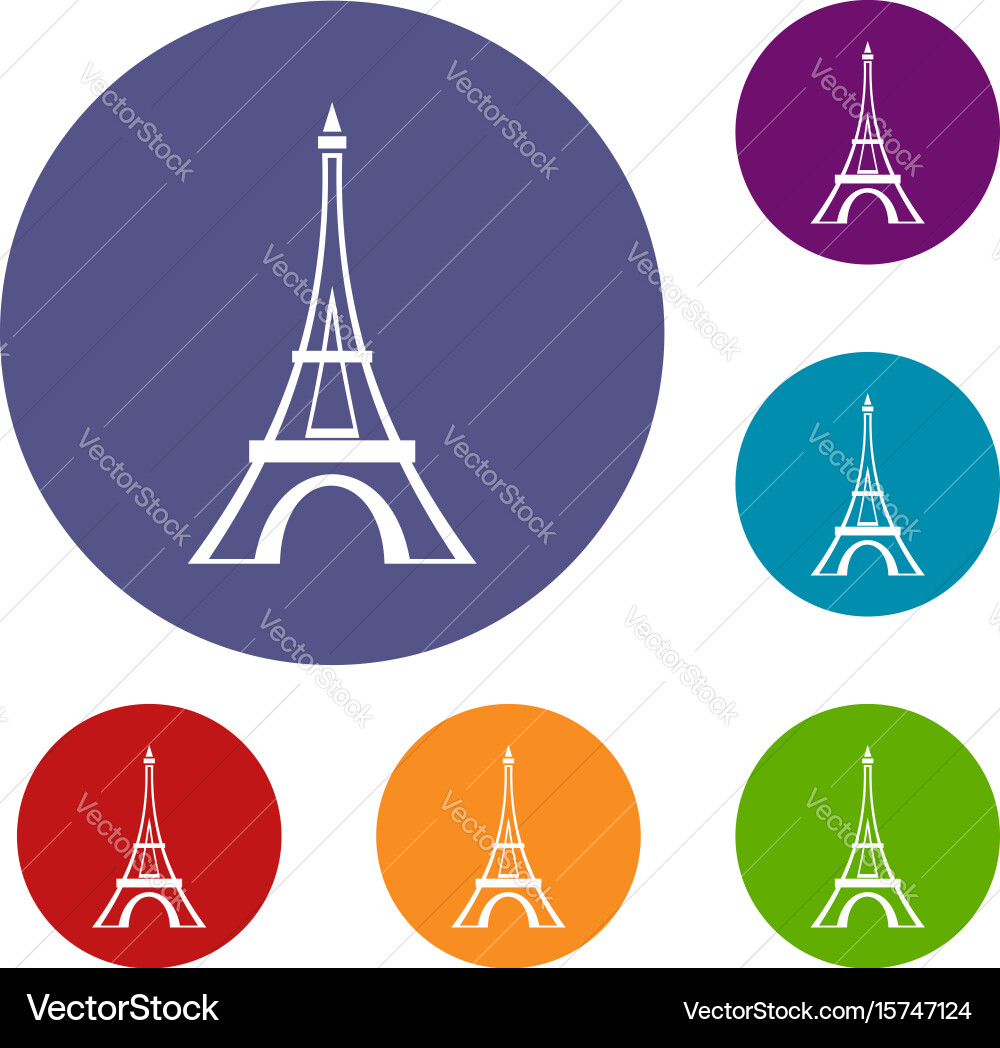 Eiffel tower icons set Vector Image