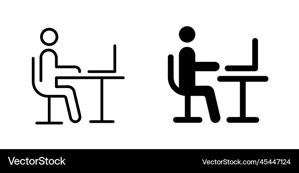 Office workspace desk icon computer table Office workspace desk icon computer table vector image