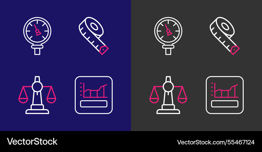 Set line graph schedule chart diagram scales Set line graph schedule chart diagram scales vector image