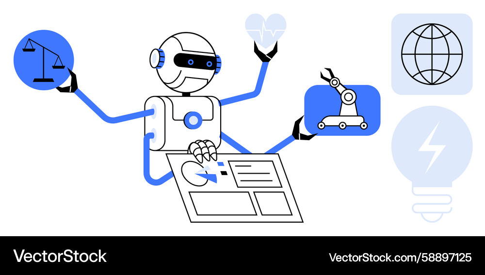 AI Automation & Global Impact Vector Image