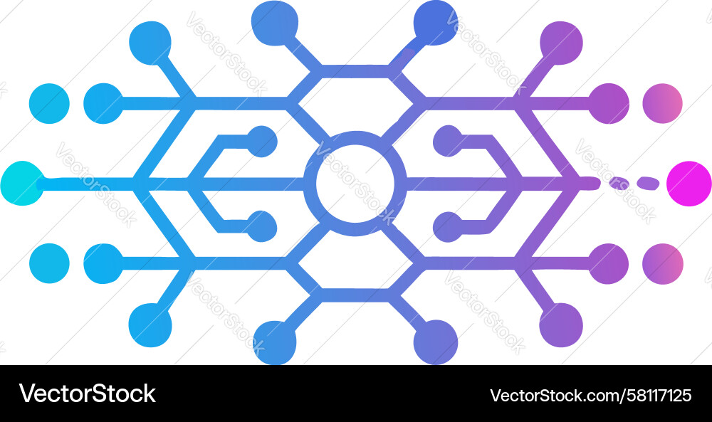 Hexagonal Blockchain Network Vector Image