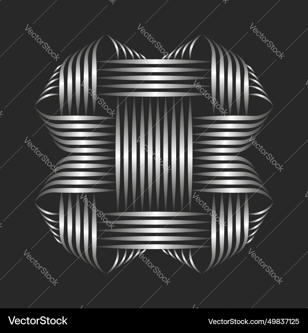 Intertwined pattern logo square shape 3d effect Intertwined pattern logo square shape 3d effect vector image