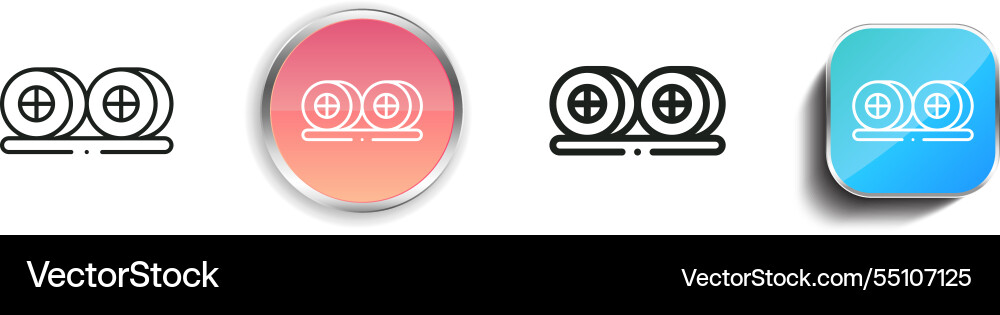 Kimbap icon thin linear regular and button style vector image