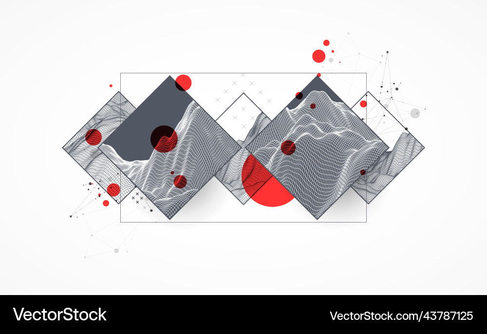 Modern science or technology elements in square Modern science or technology elements in square vector image