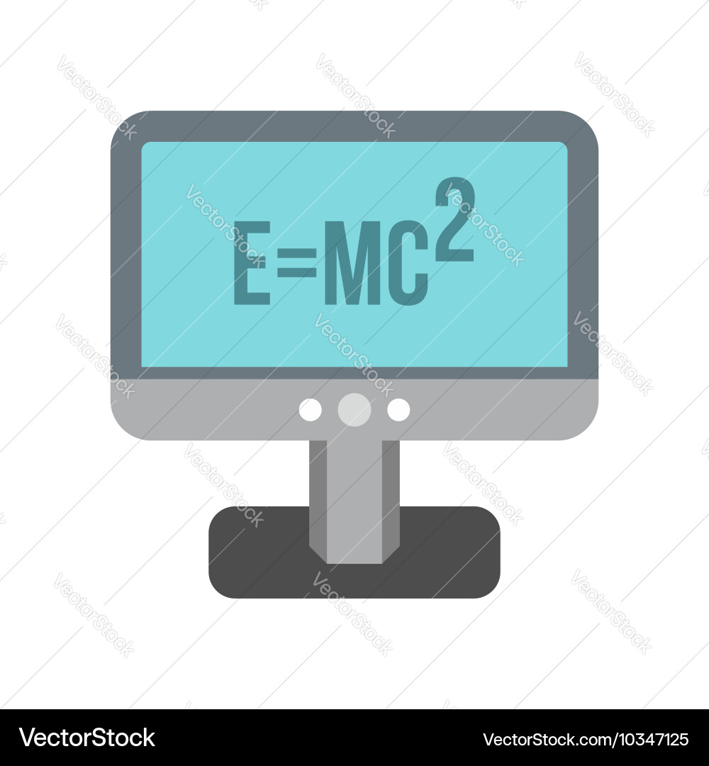 Monitor with the theory of relativity formula icon Vector Image