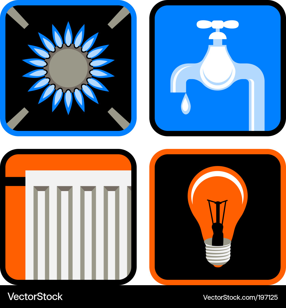 Public Utilities Icon Set vector image
