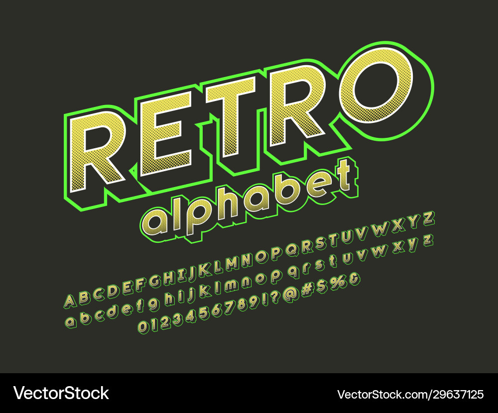 Retro font Vector Image