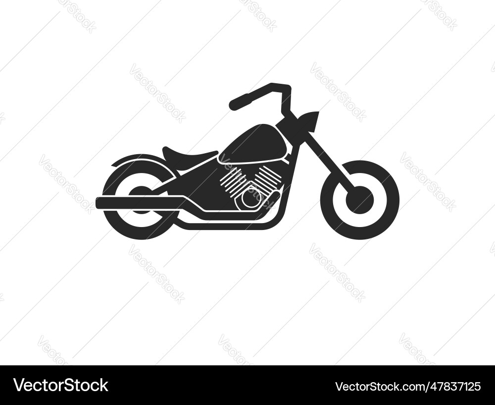 Simple chopper cruiser motorcycle silhouette Vector Image
