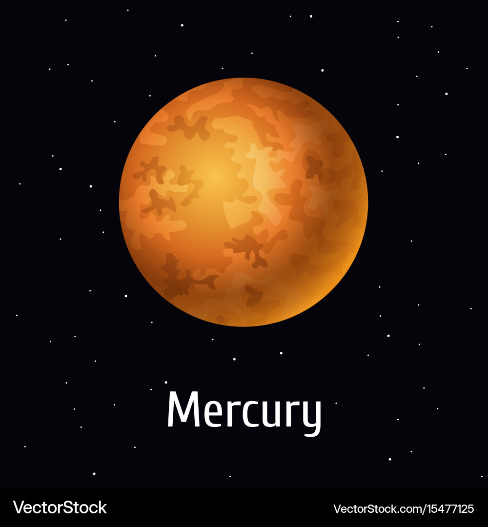 Solar system object mercury Vector Image