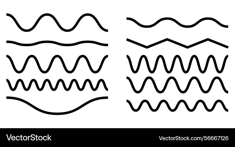 Collection of various wave patterns Collection of various wave patterns Vector Image